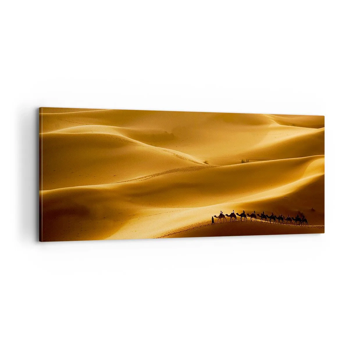 Quadro su tela - Stampe su Tela - La carovana sulle onde del deserto - 100x40 cm