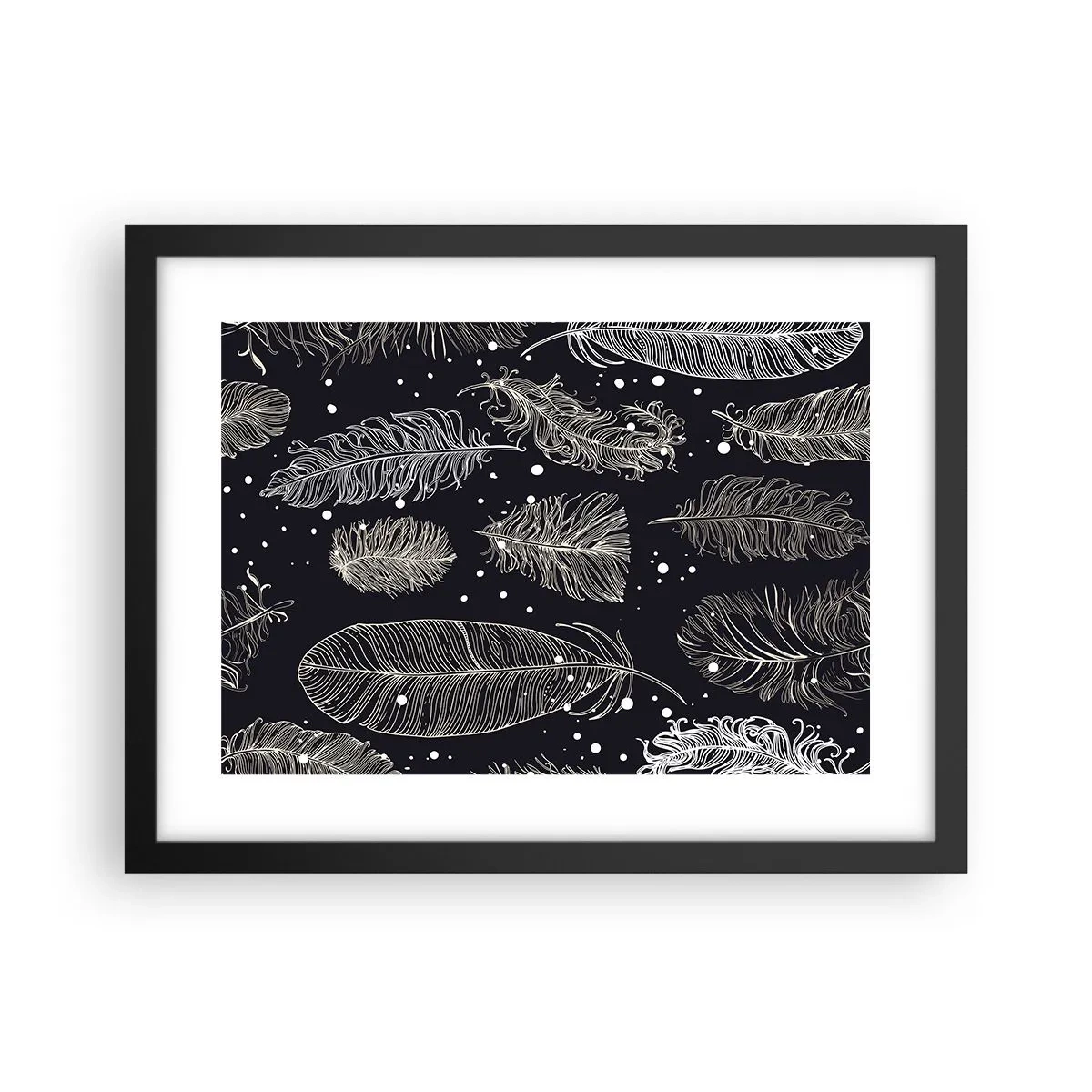 Poster in cornice nera - Pizzo piumato - 40x30 cm