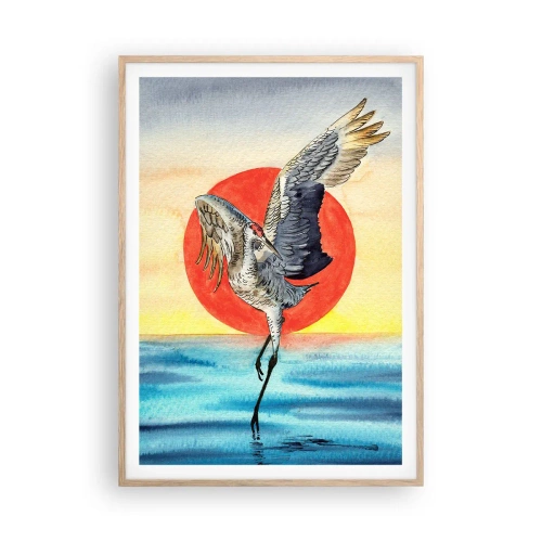 Poster in cornice rovere chiaro - È ora di tornare - 70x100 cm