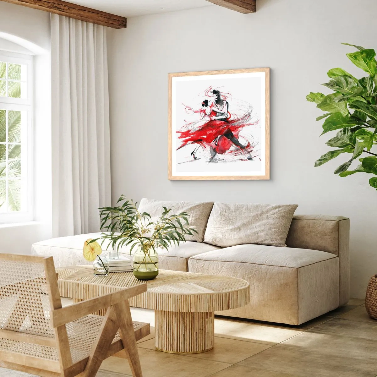 Poster in cornice rovere chiaro - Tango: il ritmo della passione - 30x30 cm