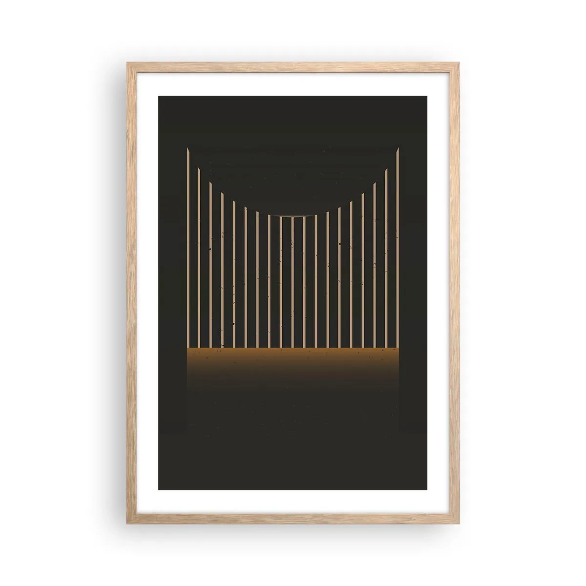 Poster in cornice rovere chiaro - Esaminare l'oscurità - 50x70 cm