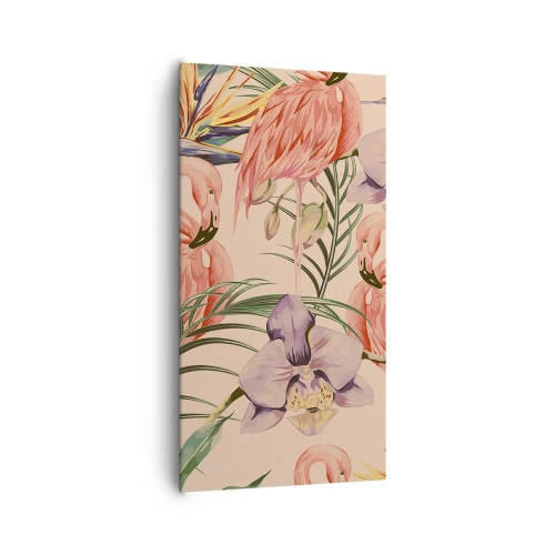 Quadro su tela - Stampe su Tela - Un ballo rosa nei fiori - 65x120 cm