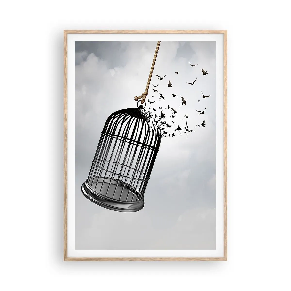 Poster in cornice rovere chiaro - Fede... Speranza... Libertà! - 70x100 cm