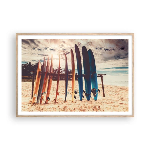 Poster in cornice rovere chiaro - Buonanotte, a domani - 100x70 cm