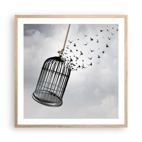 Poster in cornice rovere chiaro - Fede... Speranza... Libertà! - 60x60 cm