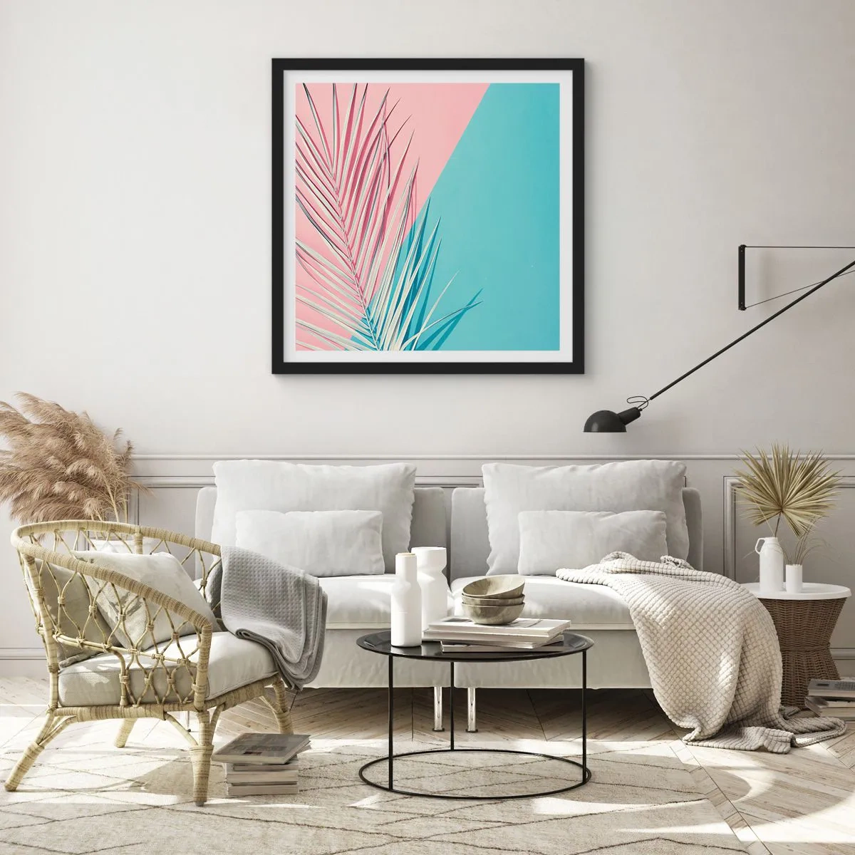 Poster in cornice nera - Impressione tropicale - 60x60 cm