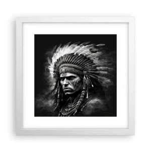 Poster in cornice bianca - Capo e guerriero - 30x30 cm