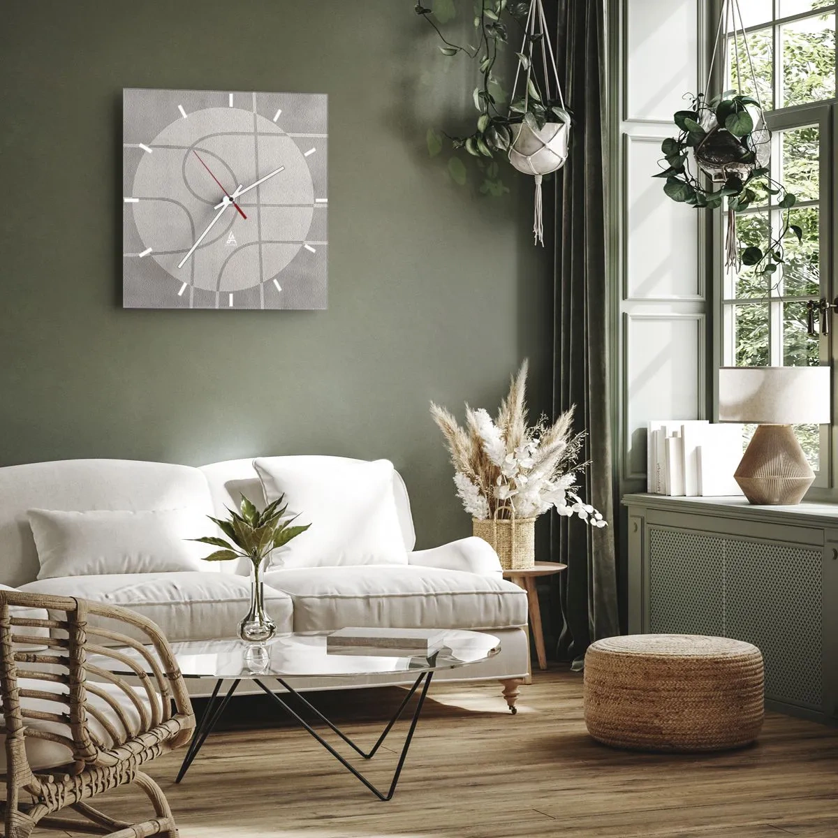 Orologio da parete - Orologio in Vetro - Tondo e dritto - 40x40 cm