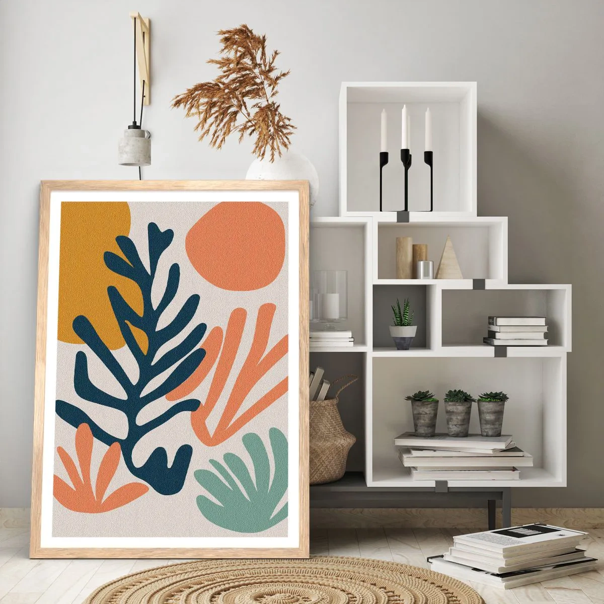 Poster in cornice rovere chiaro - Mare di coralli - 70x100 cm