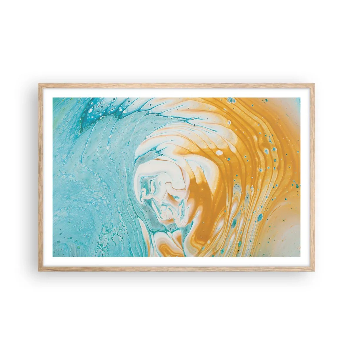 Poster in cornice rovere chiaro - Vortice pastello - 91x61 cm