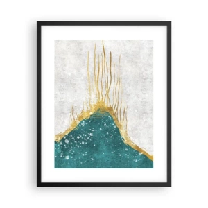 Poster in cornice nera - Flusso dorato - 40x50 cm