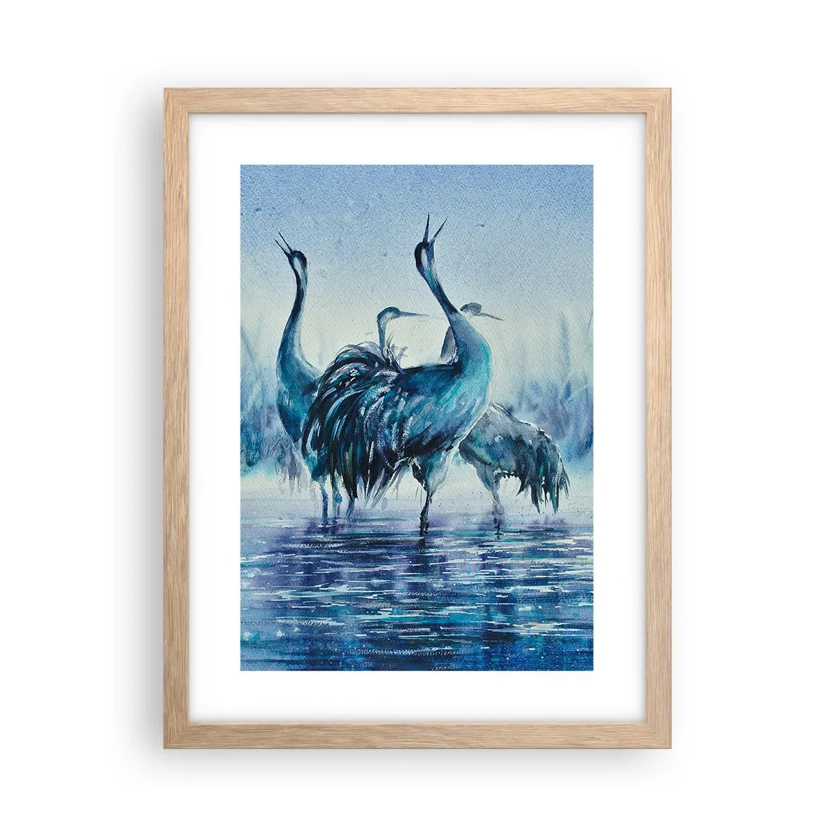 Poster in cornice rovere chiaro - Incontro mattutino - 30x40 cm