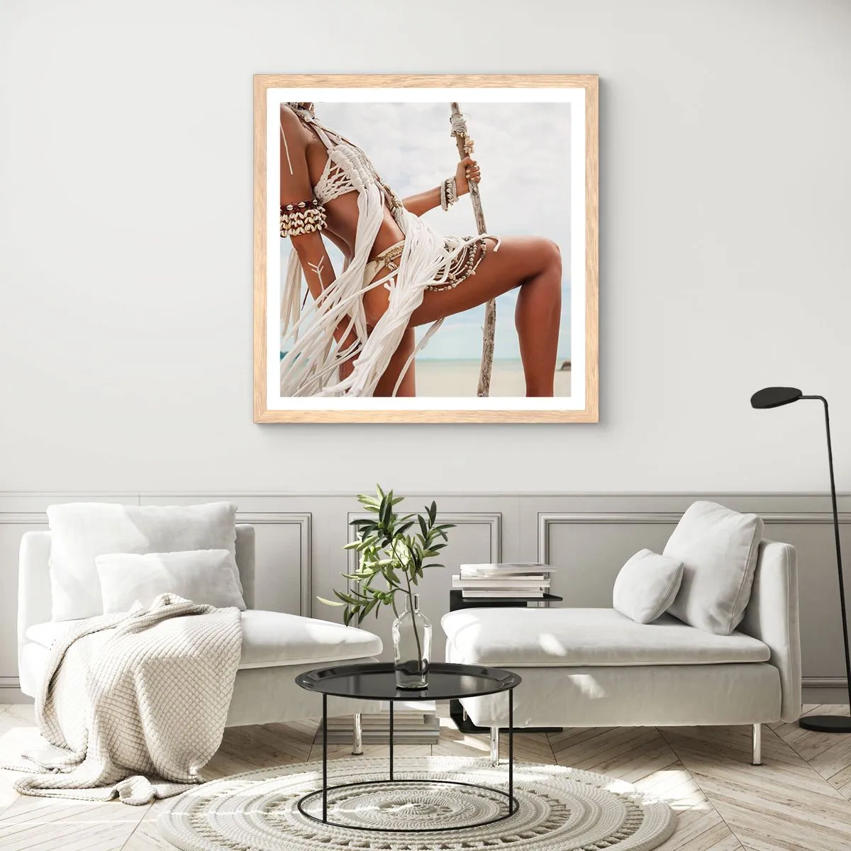 Poster in cornice rovere chiaro - La sacerdotessa del sole - 30x30 cm