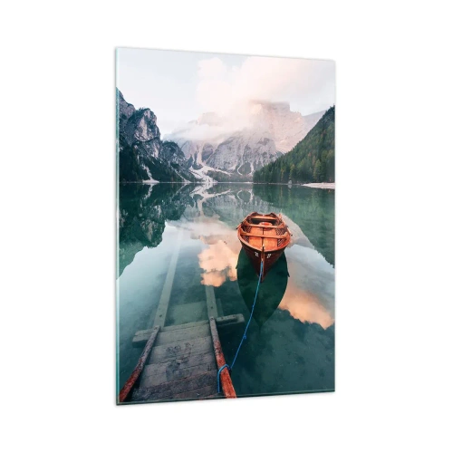 Quadro su vetro - Il sogno tranquillo dei monti - 80x120 cm