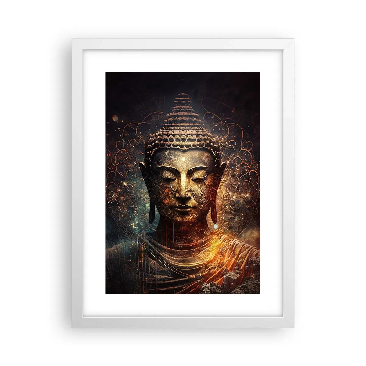 Poster in cornice bianca - Equilibrio spirituale - 30x40 cm