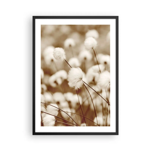 Poster in cornice nera - Soffici fili d'erba in uno scatto delicato - 50x70cm - Campo di morbidezza - Decorazione murale moderna per soggiorno e camera da letto ARTTOR
