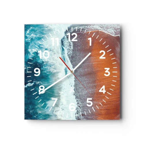 Orologio da parete - Orologio in Vetro - Il tocco dell'oceano - 30x30 cm