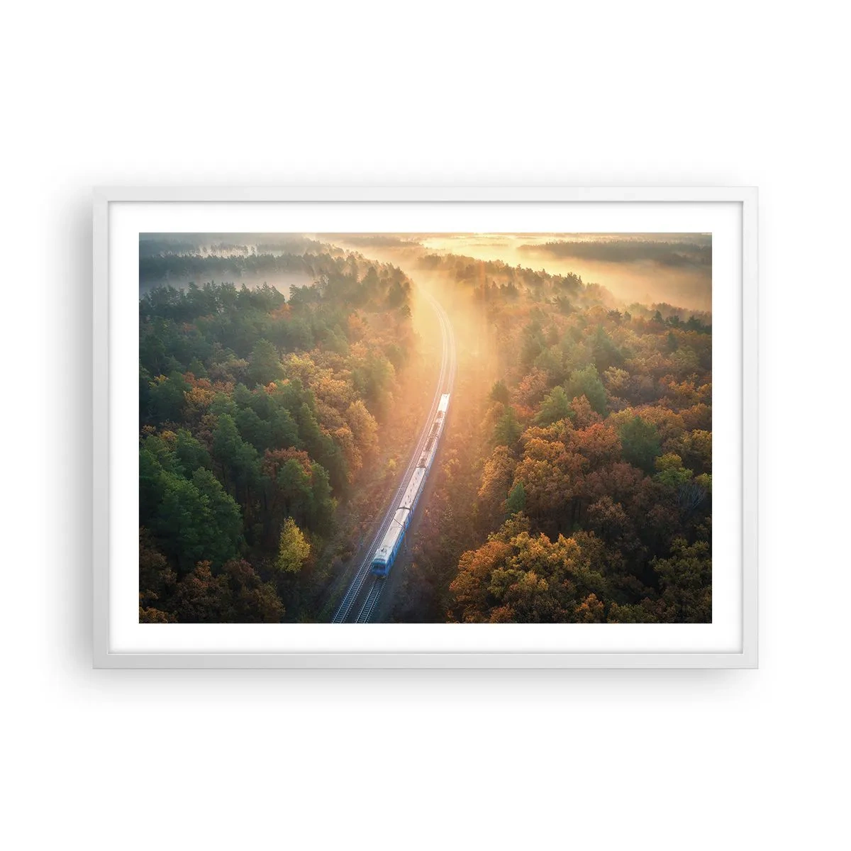 Poster in cornice bianca - Viaggio autunnale - 70x50 cm