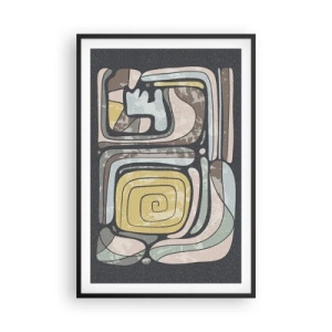 Poster in cornice nera - Astrazione in spirito precolombiano - 61x91 cm