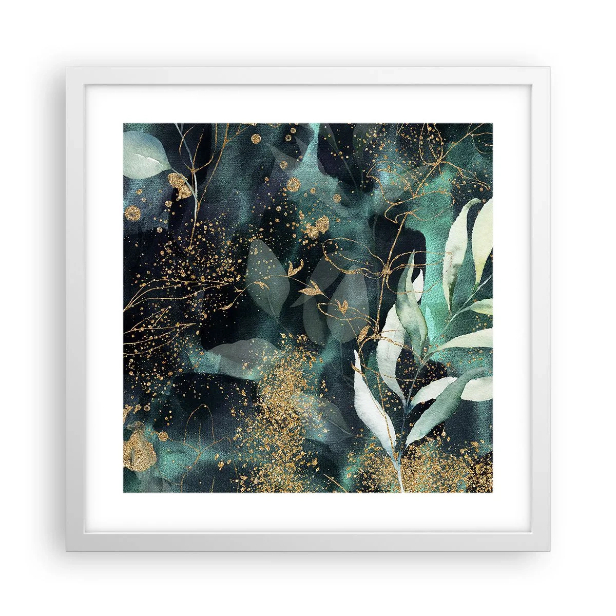 Poster in cornice bianca - Il giardino incantato - 40x40 cm