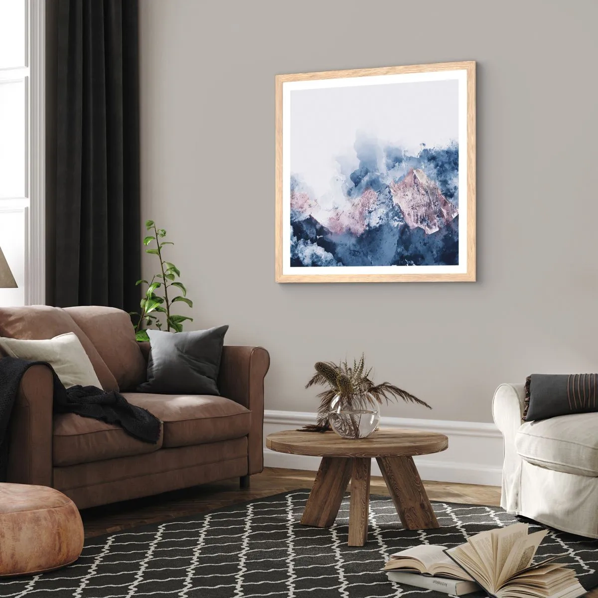 Poster in cornice rovere chiaro - Queste si che sono cime! - 30x30 cm