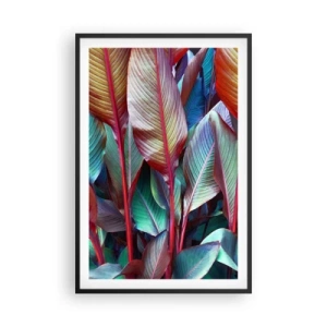 Poster in cornice nera - Selva colorata - 61x91 cm