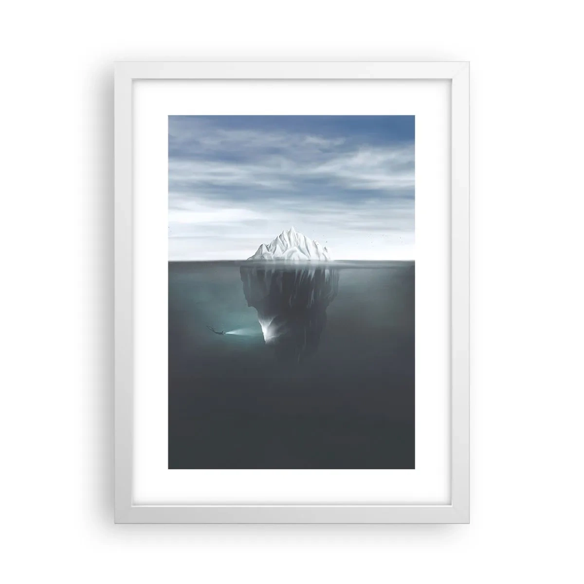 Poster in cornice bianca - Mistero sottomarino - 30x40 cm