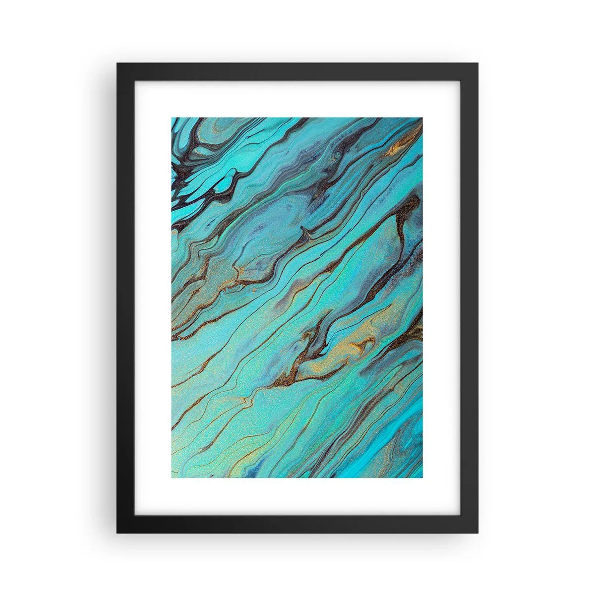 Poster in cornice nera - Marea turchese - 30x40 cm