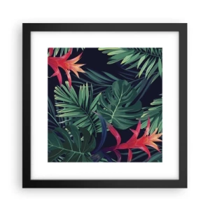 Poster in cornice nera - Fiammante nel verde - 30x30 cm