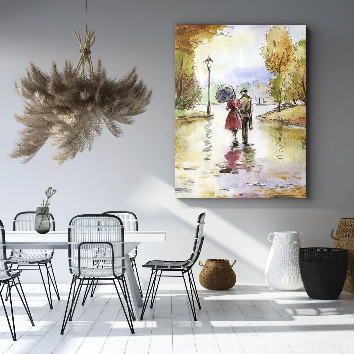 Quadro su tela - Stampe su Tela - Autunno romantico nel parco - 65x120 cm