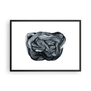 Poster in cornice nera - Composizione astratta in tonalità di grigio - 70x50cm - Non è così semplice - Decorazione murale moderna per soggiorno e camera da letto ARTTOR
