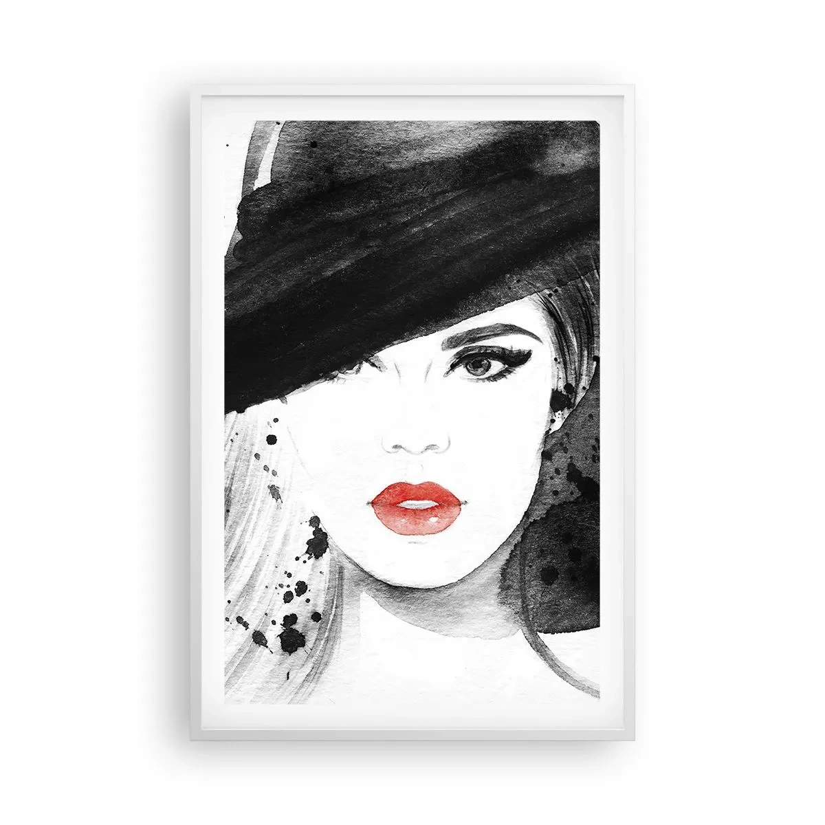 Poster in cornice bianca - Donna in nero - 61x91 cm