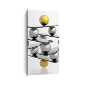 Quadro su tela - Stampe su Tela - Equilibrio oro e argento - 65x120 cm