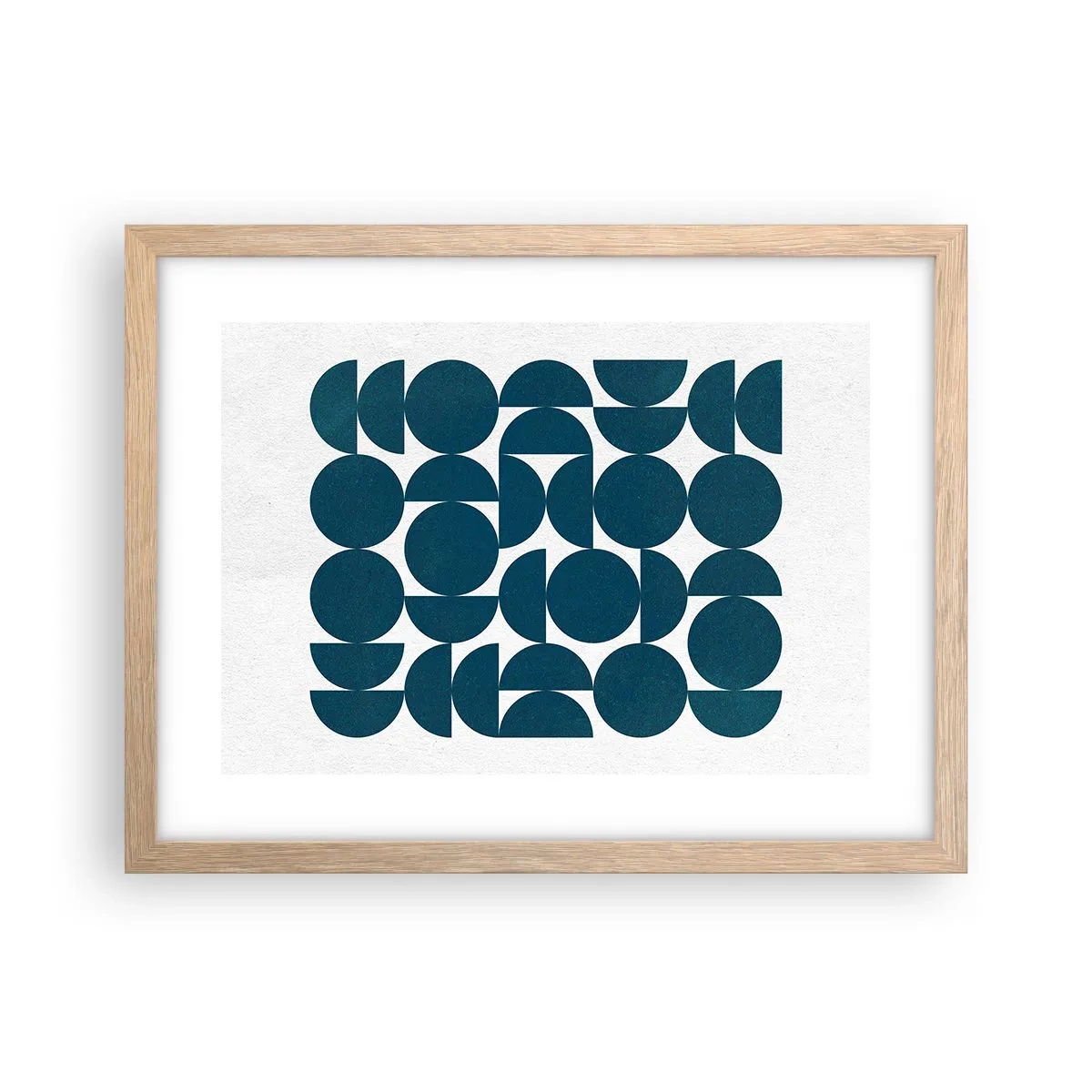 Poster in cornice rovere chiaro - Cerchi e semicerchi - 40x30 cm