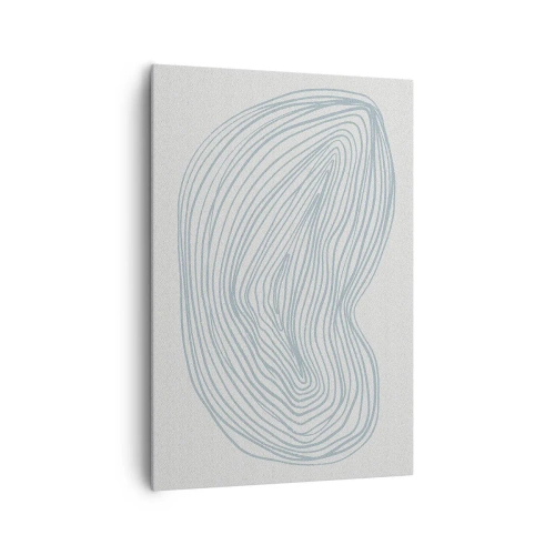 Quadro su tela - Stampe su Tela - Motivo astratto a onde in delicato blu - 70x100cm - Il sorriso di una goccia - Decorazione murale moderna per soggiorno e camera da letto ARTTOR