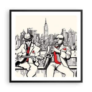 Poster in cornice nera - Improvvisare a New York - 60x60 cm