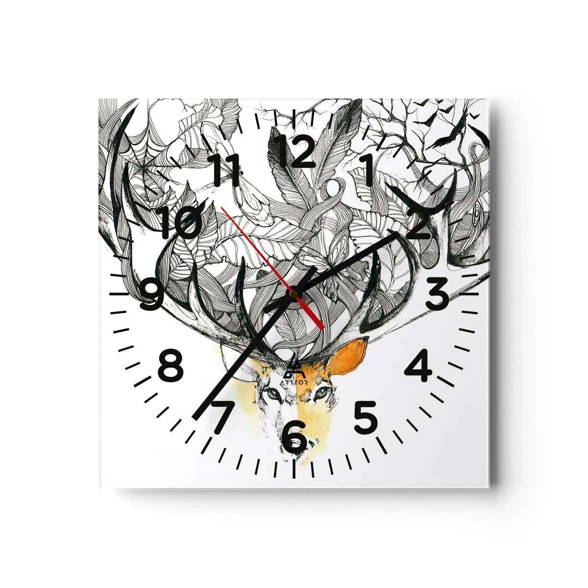 Orologio da parete - Orologio in Vetro - I corni dell'abbondanza - 40x40 cm