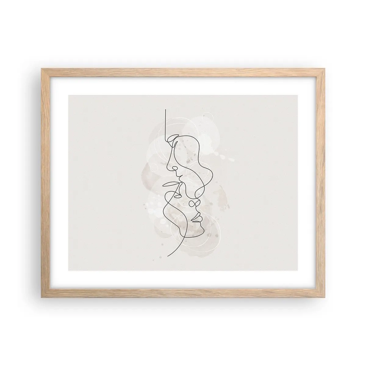 Poster in cornice rovere chiaro - Intrecciati in un abbraccio - 50x40 cm