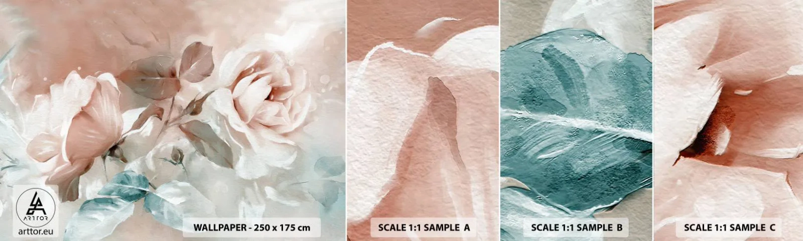 Campione Di Fotomurale Standard Eco - Lo spirito del romanticismo - Fiori, Romantico, Rose - 100x30 cm