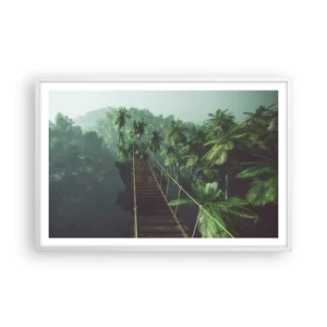 Poster in cornice bianca - Nel vortice del verde - 91x61 cm
