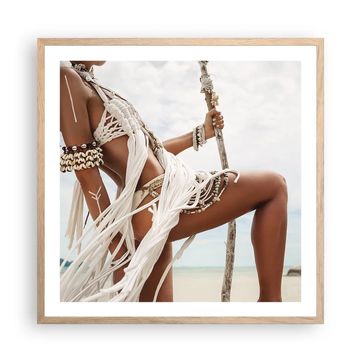 Poster in cornice rovere chiaro - La sacerdotessa del sole - 60x60 cm