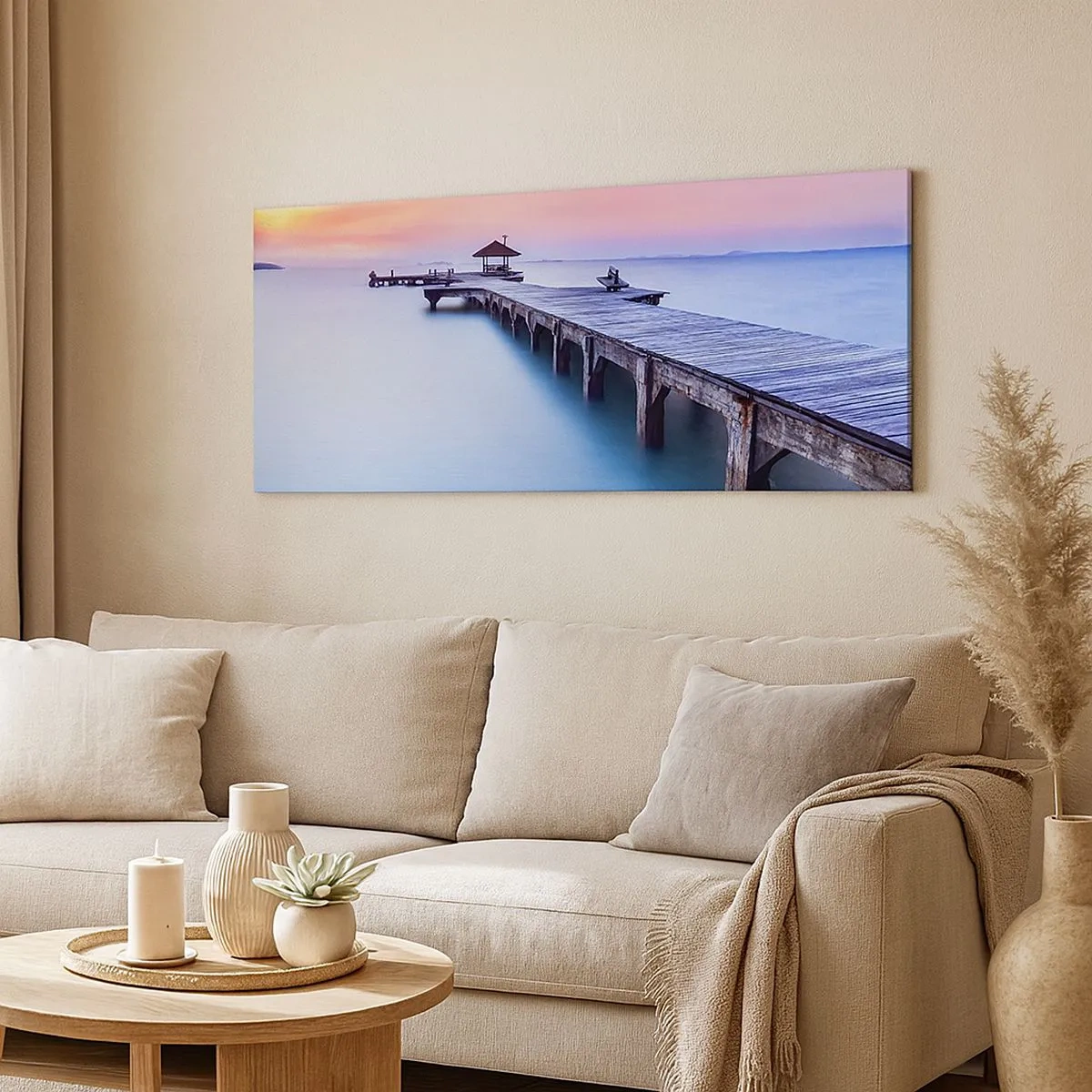Quadro su tela - Stampe su Tela - Un mare di pace fino all'orizzonte - 100x40 cm