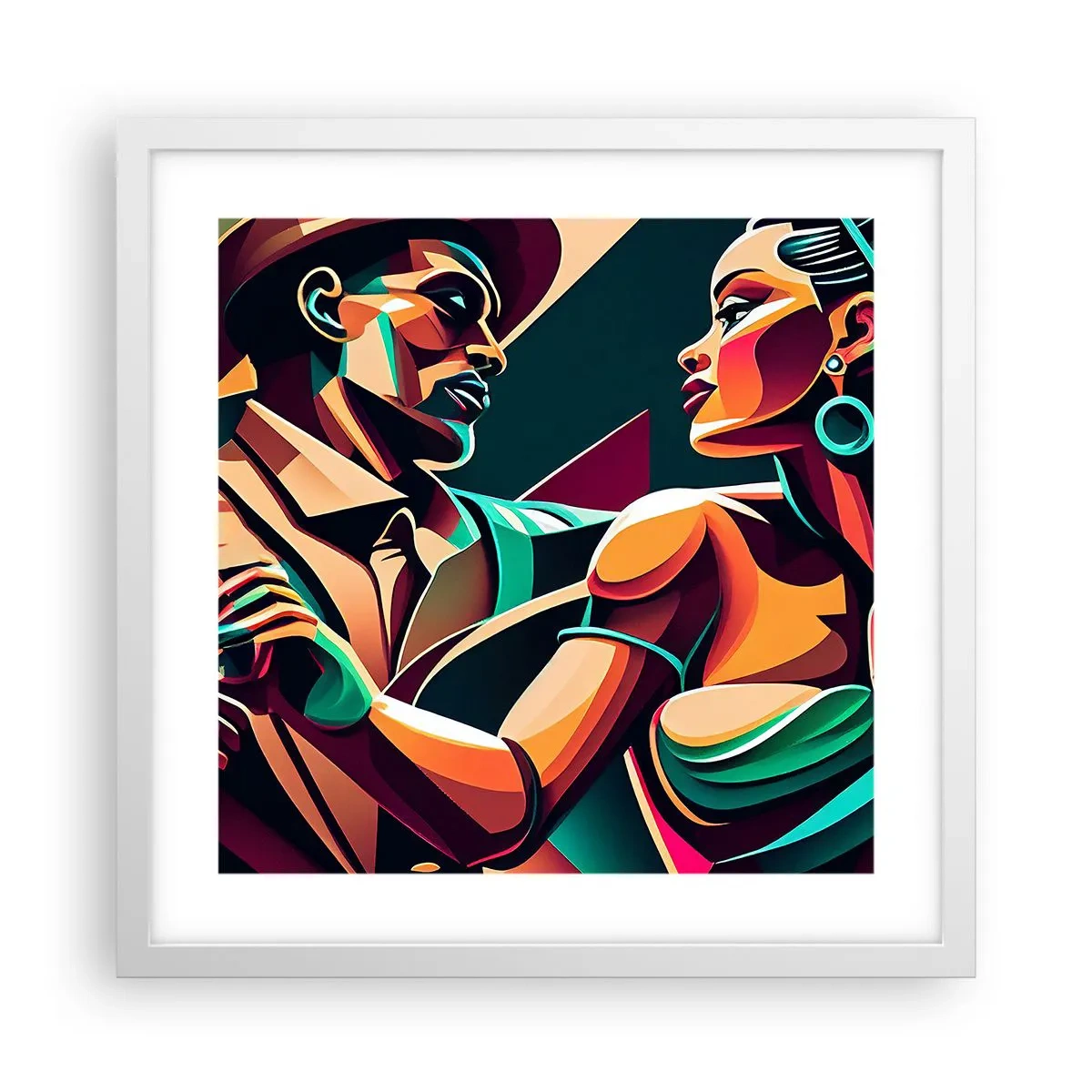 Poster in cornice bianca - Al ritmo del cuore - 40x40 cm