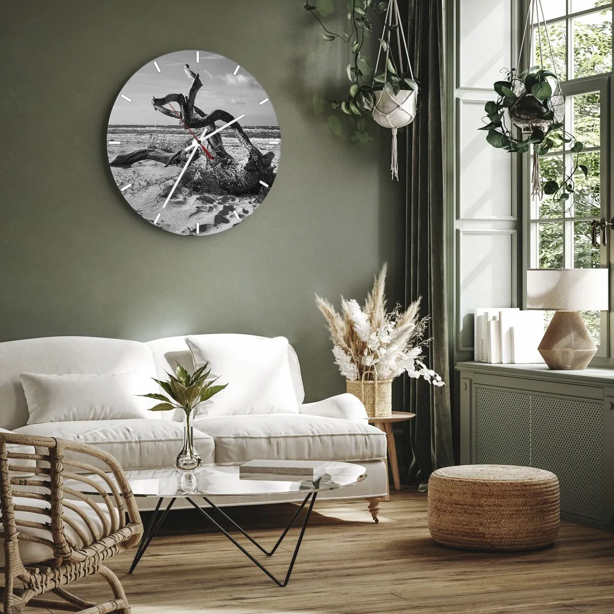 Orologio da parete - Orologio in Vetro - Scolpito dal mare - 40x40 cm