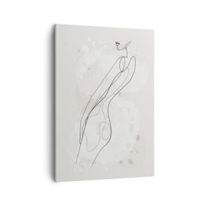 Quadro su tela - Stampe su Tela - Uno schizzo di silhouette sottile in stile minimalista - 50x70cm - Errando con lo sguardo - Decorazione murale moderna per soggiorno e camera da letto ARTTOR