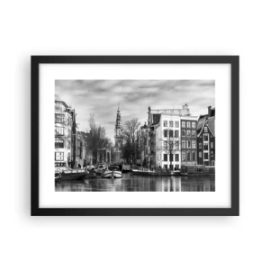 Poster in cornice nera - Atmosfera di Amsterdam - 40x30 cm