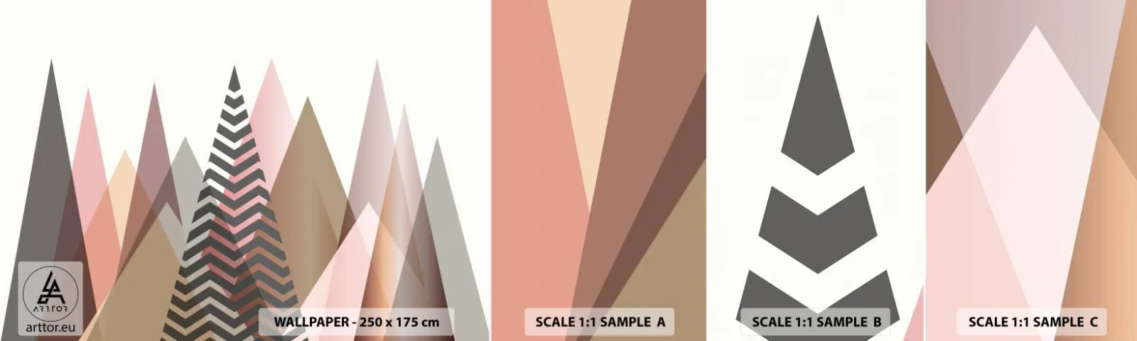 Campione Di Fotomurale Standard Eco - Vista piramidale - Astrazione, Pezzo, triangoli - 100x30 cm