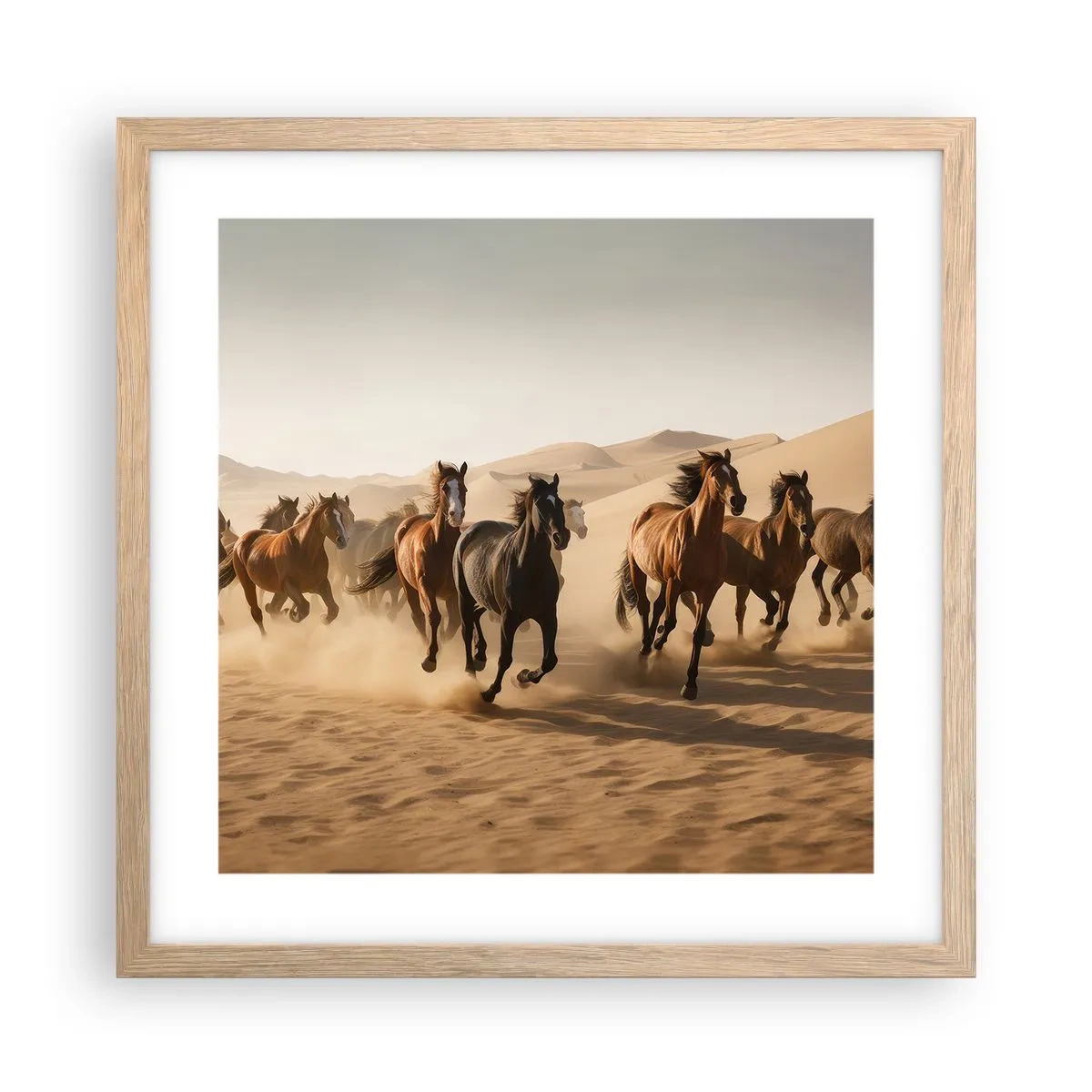 Poster in cornice rovere chiaro - Liberi come il vento - 40x40 cm