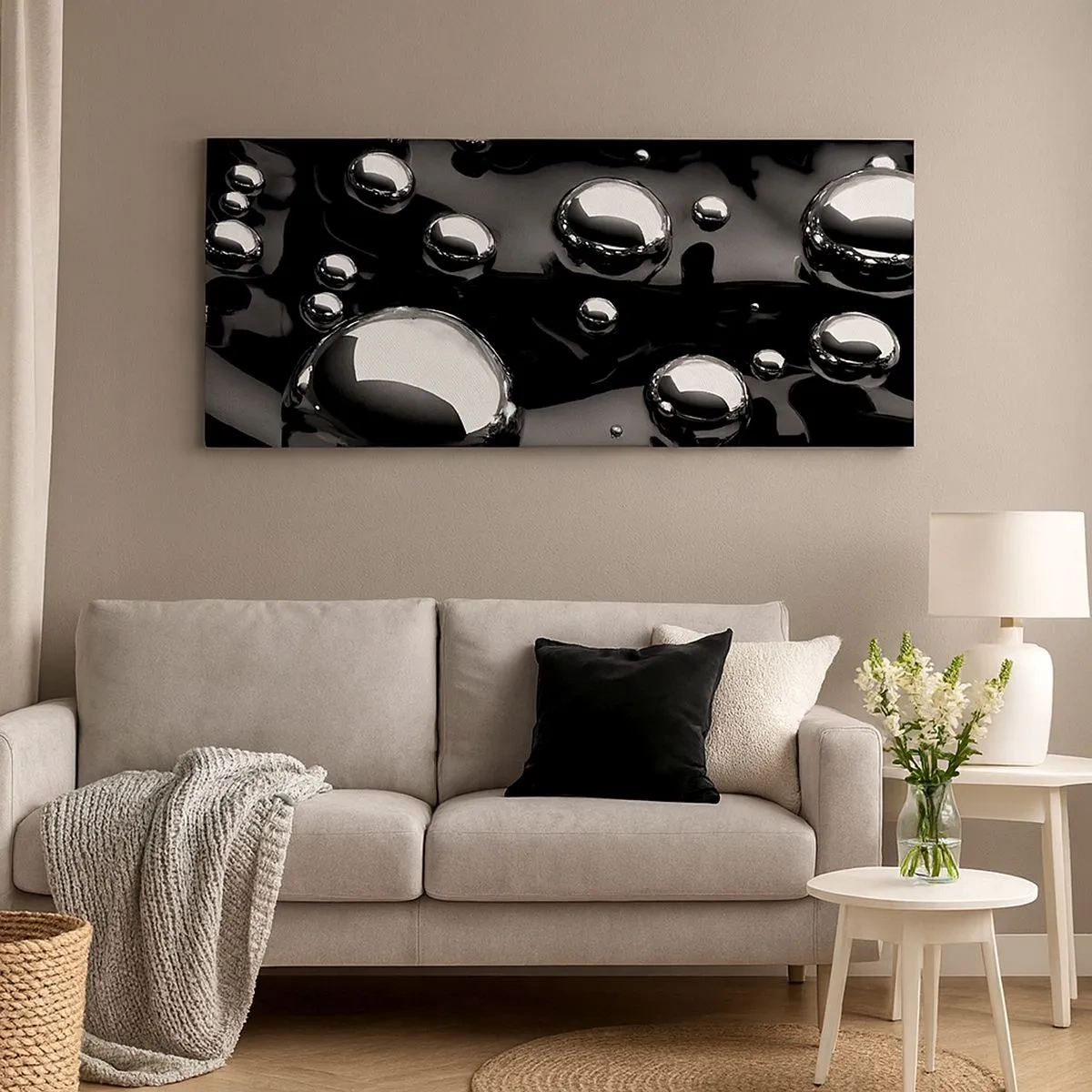 Quadro su tela - Stampe su Tela - Toni di nero - 100x40 cm