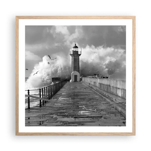 Poster in cornice rovere chiaro - Senza paura - 60x60 cm